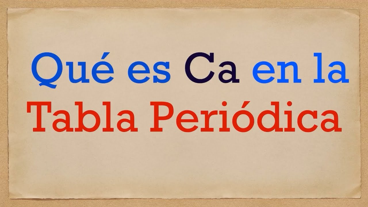 ca en la tabla periodica