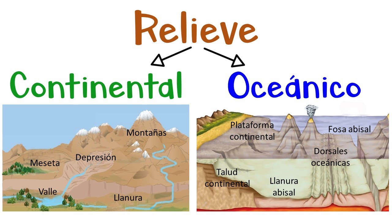 cuales son las formas del relieve oceanico
