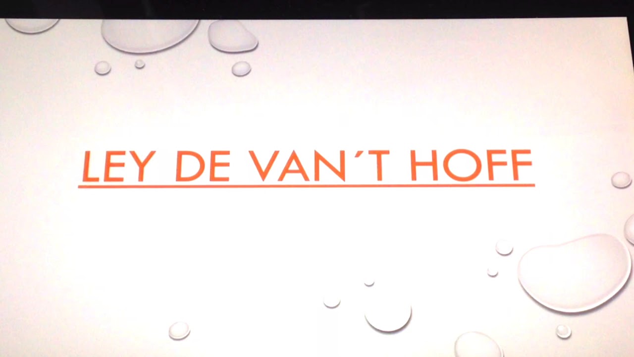 ley de van t hoff