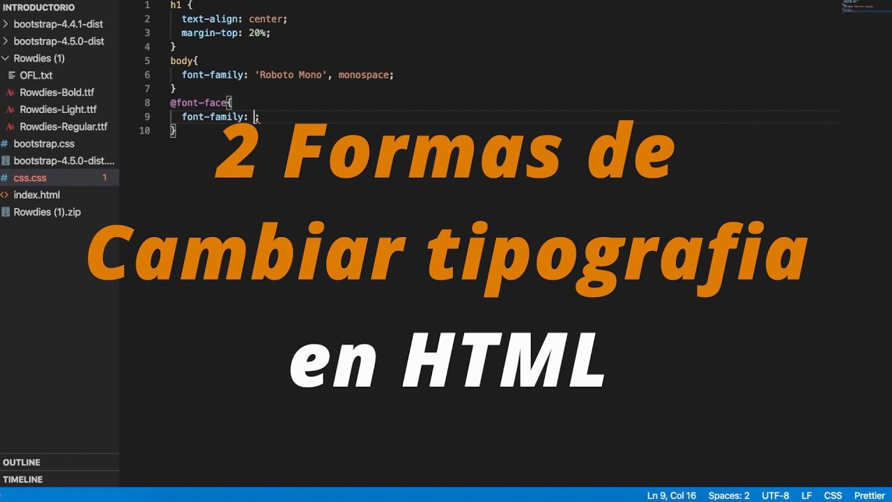 como cambiar el tipo de letra en html