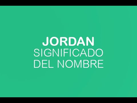 que significa el nombre de jordan