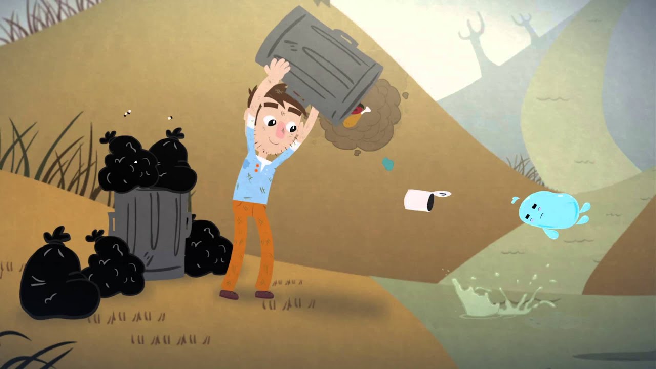 no tirar basura en el agua