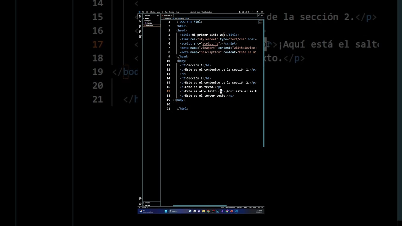 saltos de lineas en html